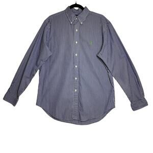 Ralph Lauren Shirt Men’s Large Classic Fit Blue Striped Long Sleeve Button Down